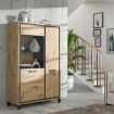 Forte Вітрина 100 см Trondheim Дуб Artisan/Дуб чорний, TDHV622L-C773 - Home Club, зображення 2