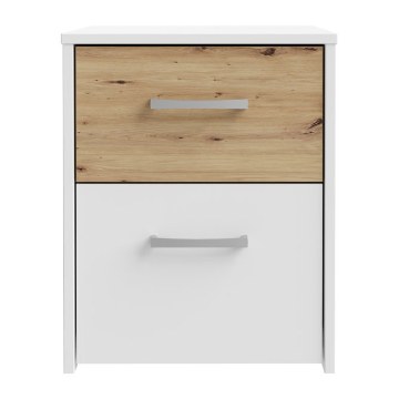 Forte Приліжкова тумба 40 см з шухлядами Culgoa, білий/дуб Artisan, CUGK011-C853 - Home Club