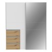 Forte Шкаф-купе с зеркалом и ящиками, 170 см, Winn 2, дуб Artisan/белый, W2QS8233S-C830 - Home Club, изображение 2