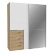 Forte Шкаф-купе с зеркалом и ящиками, 170 см, Winn 2, дуб Artisan/белый, W2QS8233S-C830 - Home Club, изображение 4