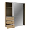 Forte Шкаф-купе с зеркалом и ящиками, 170 см, Winn 2, дуб Artisan/белый, W2QS8233S-C830 - Home Club, изображение 5