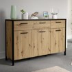 Forte Комода 140 см Kirikus Дуб Artisan/Чорний, KUSK233-C934 - Home Club