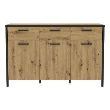 Forte Комода 140 см Kirikus Дуб Artisan/Чорний, KUSK233-C934 - Home Club