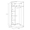 Forte Кутова шафа 90x90 см Wexlin, пісочний/дуб Mauvella, WEXS811-M820 - Home Club, зображення 9