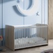Forte Дитяче ліжечко з вкладишем під матрац 70x140 см Winnie, дуб «Сонома»/білий, BBSL071-Q36 - Home Club