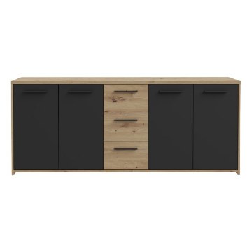 Forte Комода 180 см Pilvi Дуб Artisan/Чорний, FINPILVI01-M712 - Home Club
