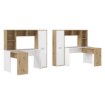Forte Кутовий письмовий стіл із книжковою шафою, білий/дуб Artisan, ERBB541-C979 - Home Club, зображення 4