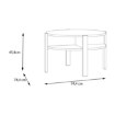 Forte Круглый журнальный столик с полкой 75x75 см Tobago, песочный, CFTT5024-U60 - Home Club, изображение 4