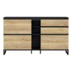 Forte Шафа для взуття 180 см із шухлядами Quayle Чорна/Дуб Mauvella, QXLK223L-M733 - Home Club, зображення 2