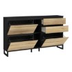 Forte Шафа для взуття 180 см із шухлядами Quayle Чорна/Дуб Mauvella, QXLK223L-M733 - Home Club, зображення 5