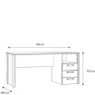 Forte Вінтажний лофт-стіл 160x70 см з 3 шухлядами Clif, CLFB212R-C546 - Home Club, зображення 8