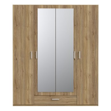 Forte Шкаф с зеркалом высотой 180 см и ящиком Econobox 2, дуб Mauvella, ECBS944-D108 - Home Club