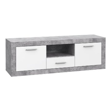 Forte Тумба під телевізор 150 см Baccio, бетон/білий, BCCT134-C264 - Home Club