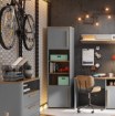 Forte Вузька напіввідкрита шафа Surfinio, сірий/дуб «Катанія», SFNR711L-M378 - Home Club