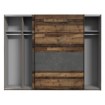 Forte Шкаф с раздвижными дверцами 270 см Clif Old – Винтажный деревянный/бетон, RCQS12411-C754 - Home Club, изображение 3