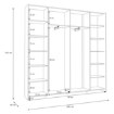 Forte Розсувна шафа 200 см, біла, HMNS32231-120 - Home Club, зображення 12