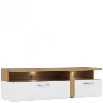 Forte Тв-тумба з підсвічуванням 160 см Tuluza Білий/Дуб Artisan, TUZT121B-C843 - Home Club