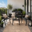 Kontrasto Комплект Marbella Wood на 4 особи, чорний Dw, Meb000081 - Home Club, зображення 9