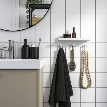 ИКЕА Настенная полка с тремя крючками ENUDDEN ЭНУДДЭН, 306.299.66 - Home Club