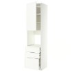 Висока шафа для духовки, двері, 3 шухляди, білий, Aspudden,  матовий білий, 60x60x240 см