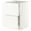 Шкаф 2 фронт. панели, 2 ящика, белый, Aspudden,  матовый белый, 60x60 см