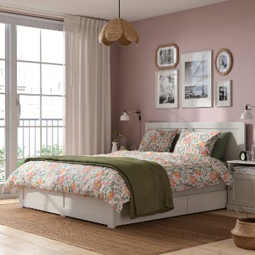 ИКЕА Рама кровати с 4 контейнерами FÅGELFJÄLLET, 896.287.81 - Home Club