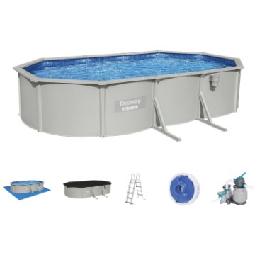 Bestway Бассейн На Опорах 6,10 м × 3,60 м × 1,2 м (Бассейн, Фильтрующий Насос, Лестница, Подложка), BES56369 - Home Club