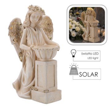 Chomik Фигура Ангела С Чашой И Венком, С Подсветкой, 23,5 x 27 x 46 См, DED1727 - Home Club