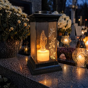 Chomik Світловий Ліхтар Led 14 x 14 x 28 См З Образом Марії, DED9299 - Home Club