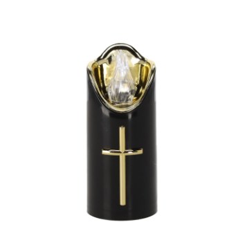 Chomik Свеча Led Rico 12,5 см, чёрно-золотая, холодный белый, ZOZ8009 - Home Club