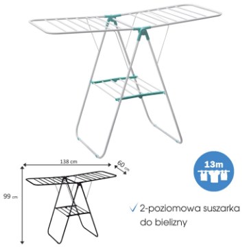 Chomik Сушилка Для Белья Tola 138 x 60 x 99 см, LIM2825 - Home Club