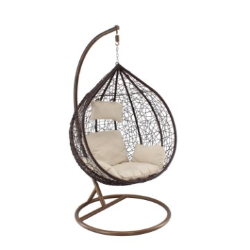 Garden Line Подвесное кресло L, подушка — бежевая, каркас — бронзовый, FAT6856 - Home Club