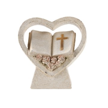 Chomik Фигура «Сердце С Книгой» С Подсветкой, 19,5 x 10 x 20 См, DED1758 - Home Club