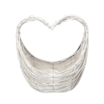 Chomik Плетена кошик у формі серця, 37 × 19 × 35 см, на ніжках, білий, SIL0784 - Home Club