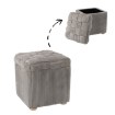 Chomik Квадратный Плетёный Пуф 40 x 40 x 45 См, Светло-Серый, PHO5925 - Home Club, изображение 6