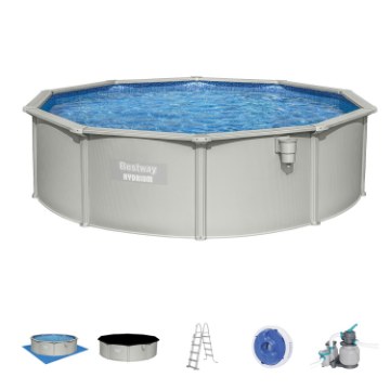 Bestway Панельный Бассейн 4,57 x 1,22 м (Бассейн, Песчаный Фильтр, Скиммер, Лестница, Подложка, Крышка, Дозатор), BES56384 - Home Club