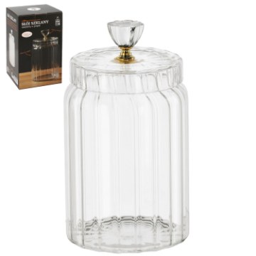 Chomik Декоративна скляна банка 1200 мл зі смужками, DUC5550 - Home Club