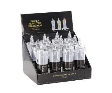 Chomik Свеча Led Holo из акрила, 18 см, с батарейками, тёплый белый, ZOZ2433 - Home Club