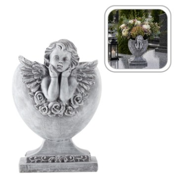 Chomik Ваза В Форме Сердца С Ангелочком 17,5 x 14,5 x 26 См, DED1796 - Home Club