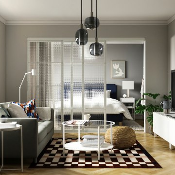 ИКЕА Комбинация раздвижных дверей SKYTTA / LUNDBRÄSMA, 396.182.18 - Home Club