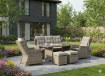 Garden Line Комплект садових меблів з алюмінію та ротанга (диван + стіл + 2 крісла + 2 пуфи) коричневий + бежеві подушки, SUR3532 - Home Club, зображення 3