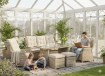 Garden Line Комплект садових меблів з алюмінію та ротанга (диван + стіл + 2 крісла + 2 пуфи) коричневий + бежеві подушки, SUR3532 - Home Club, зображення 4