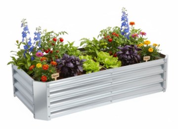 Garden Line Овочево-квіткова грядка 120 × 60 × 30 см, прямокутна, оцинкована, ZAK8335 - Home Club