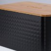 Chomik Хлібниця Sabio — Емальована З Бамбуковою Кришкою 35 × 23 × 18,5 См, Чорна + 3 Контейнери 11,5 × 11,5 × 12 См, NEL8831 - Home Club, зображення 3
