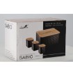 Chomik Хлібниця Sabio — Емальована З Бамбуковою Кришкою 35 × 23 × 18,5 См, Чорна + 3 Контейнери 11,5 × 11,5 × 12 См, NEL8831 - Home Club, зображення 8