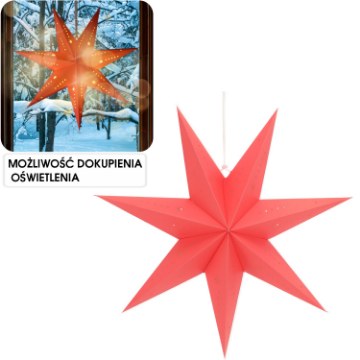 Chomik Декоративная бумажная звезда, 60 см, красная, гладкая, AIP9065 - Home Club
