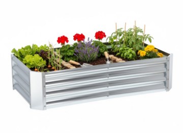 Garden Line Грядка для овочів та квітів 180 × 90 × 30 см, прямокутна, оцинкована, ZAK8298 - Home Club