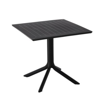 Garden Line Квадратний Садовий Стіл 80 x 80 x 75 См, Чорний, FAT8717 - Home Club
