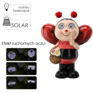 Garden Line Садовая Фигурка — Божья Коровка Со Светящимися Глазами 31 x 16,7 x 34,5/38,5 см, светодиодная, GOT9385 - Home Club