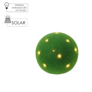 Chomik Садовая Фигурка — Зеленый Шар 23,5 × 23,5 × 19,5 См С Подсветкой Led, GOT7584 - Home Club